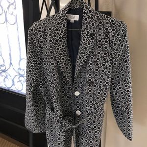 Navy and white blazer